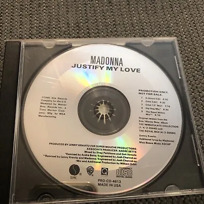 Madonna ~ Justify My Love CD Maxi Single Promo 5 Track Orbit Mix 1990 • $35