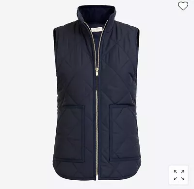 NWT J Crew Women's Quilted Puffer Vest Blue  Polyester Size M Medium Style G7520 • $49.99