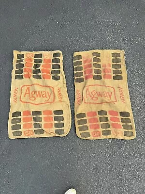 Pair Vintage Agway 100 LBS Feed Sack Burlap Bag Barn Find Man Cave • $7.95