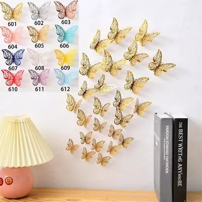 Hollow Butterflies Decals 3D Butterfly Stickers Wall Decals Wall Art Decor • $9.70