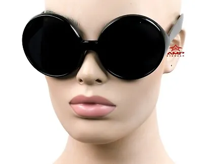 $7.99 • Buy Oversized Jumbo Round Large Vintage Retro Style Sunglasses Super Dark Black K75