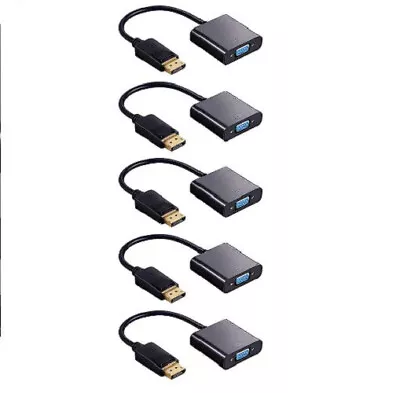 5 Pack Display Port To VGA Adapters • $20.48