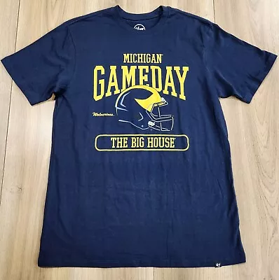 '47 Michigan Wolverines Mens Sz Small Printed T-Shirt Wolverines Game Day Navy • $13.65