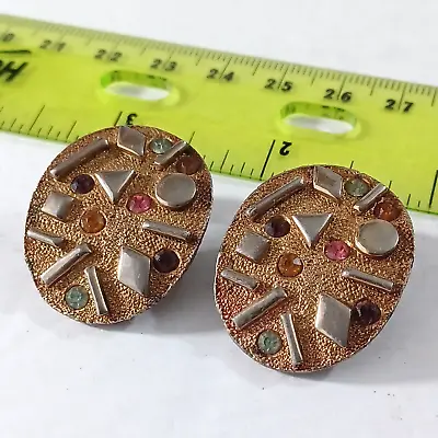 Vintage Sultana Clip On Earrings Mid Century Confetti Signed Sarah Coventry • $12.99