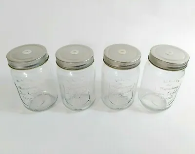 Set Of 4 Vintage Style 16 Oz BPA Free Mason Jar Cup Bottle W/ Straw Hole In Lid • $14.99