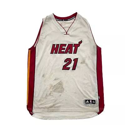 Miami Heat Hassan Whiteside Adidas Jersey | NBA Basketball Sportswear White 2XL • £25