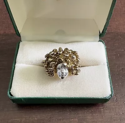 Han Cholo Medusa Ring .925 Sterling Silver 24K Gold Plated Size 9 • $199.99