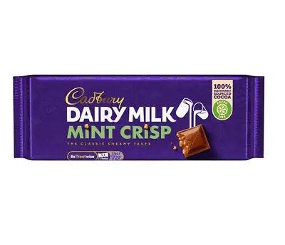 901375 1 X 48g Bar Cadbury Dairy Milk Mint Crisp The Classic Creamy Taste • $4.49