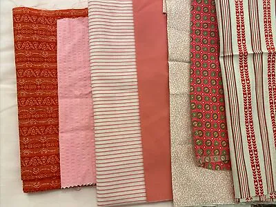 Vintage Quilting Cotton Fabric Crafts Textured Mod Prints & Solids Scraps • $24.90