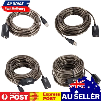 $16.20 • Buy 5/10/15/20m USB 2.0 Extension Cables Male To Female Active Repeater Wireless