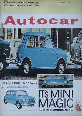 £9.99 • Buy Autocar Magazine 2 August 1963 Featuring Triumph Herald Road Test, Ferrari
