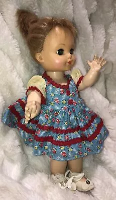 Vintage Rare EEGEE 10” Baby Doll Bent Knee Walker Girl In Dress Sleep Eyes • $15.99