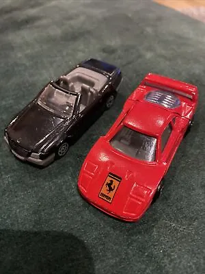 Majorette No.280 Ferrari F40 And No.260 Mercedes 500SL 1/58 Scale Model Toy Cars • £5