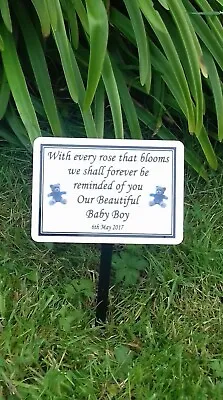 Custom Baby Memorial Stake Grave/Tree Marker Cremation With Personalised Plaque  • £5.99