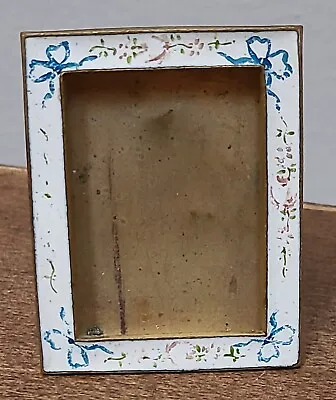 ANTIQUE DOLLHOUSE MINIATURE Painted EASEL PICTURE FRAME Blue Bows 1 3/4” X 1 3/8 • $29.25