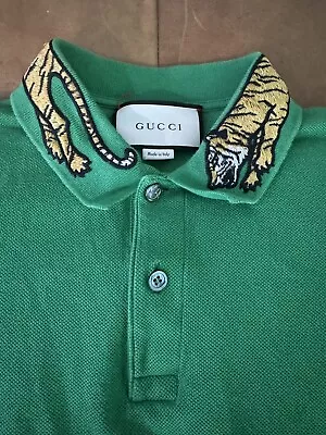 Gucci Tiger Polo Shirt Green Men Size Medium • $175