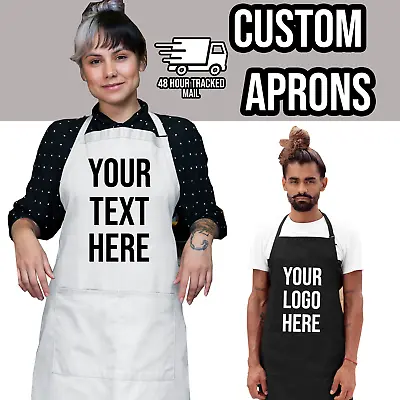 Custom Apron Personalised Baking Chef Cooking Logo Your Text Here Novelty Gift • £12.95
