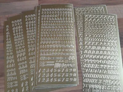 Peel Off Stickers Letters For Names 10 Sheets Card Making Scrapbooking Gold • £12.50