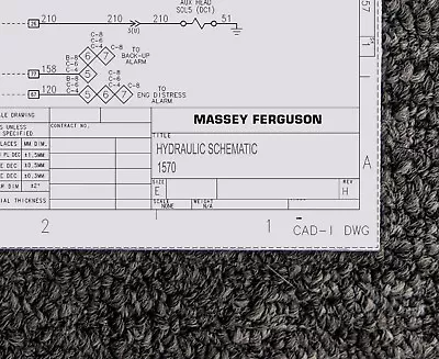 MASSEY FERGUSON BACKHOE 1570 Hydraulic Schematic Manual Diagram • $209.30