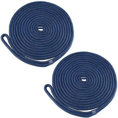 $26.99 • Buy 2Pack 1/2 Inch× 35 FT Double Braid Nylon Dock Line Mooring Rope Boat Anchor Line