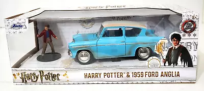 Harry Potter & 1959 Ford Anglia 1:24 Scale Diecast Metal Jada Toys NEW • $65