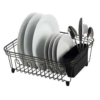 Small 14.24  X 5.36  Steel Wire Dish Drying Rack Chrome • $15.55