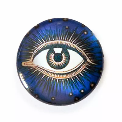 $1.50 • Buy Mystical Third Eye Round Glass Cameo Cabochon Jewelry Vintage Psychic Tarot Art