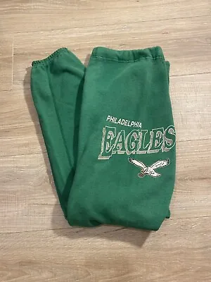 Vintage 90s Philadelphia Eagles Sweatpants Size S Kelly Green Logo 7 USA NFL • $80