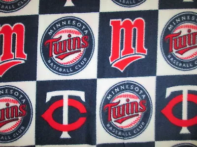 Minnesota Twins Checked Mlb Baseball Fleece Fabric • $9.89