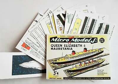 Micromodels Set S IX RMS Queen Elizabeth &  Mauretania Micro New Models Card Kit • £6.75