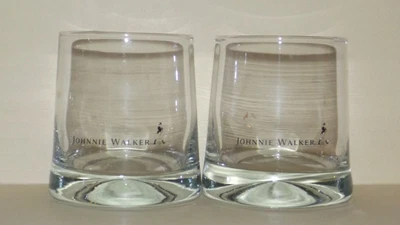 $10 • Buy Pair Of JOHNNIE WALKER Glasses Promotional Barware Scotch Whiskey Glass