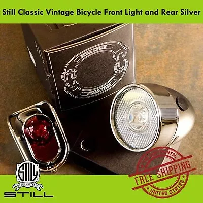 Steel City Bike Vintage Bicycle Light Front And Rear Silver Still Classic • $45.90