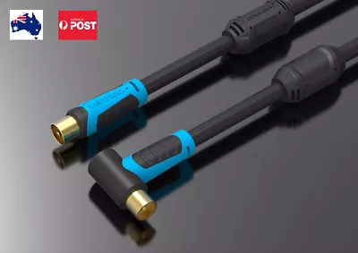 $10.95 • Buy Premium 1M 2M 3M 5M Right Angle TV Antenna Cable Flylead Cord Coax Lead PAL Male