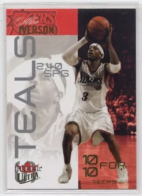 2004-05 Fleer Ultra Allen Iverson Philadelphia 76ers 10 For 10 No 8TT • $10.95