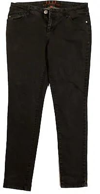 ELLE Jeans Womens Size 12 R Stretch Skinny Mid Rise Black Denim • $12.50