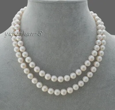 £78.52 • Buy Double Strand AAA+ Round 8-9mm White South Sea Pearl Necklace 20  14k Gold