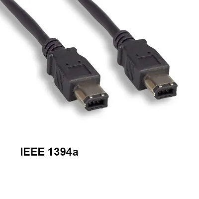 KNTK 6' Firewire 400 6Pin To 6 Pin Cable IEEE-1394a DV Camcorder HDD Data Black • $7.65