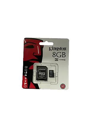 New Kingston Technology Micro SD HC With Adapter 8 GB Class 4 • $2.99