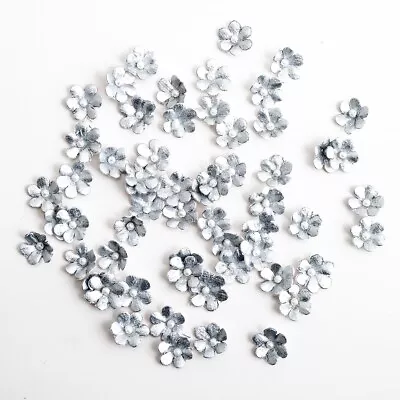 £4.75 • Buy Mini Glitter Paper Flowers Pack Of 60 1cm Handcrafted Floral Decorations Cards