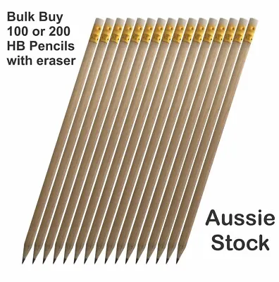 100 - 200 Bulk Full Length HB Pencils With Eraser Wholesale Fast Del Courier • $37.99
