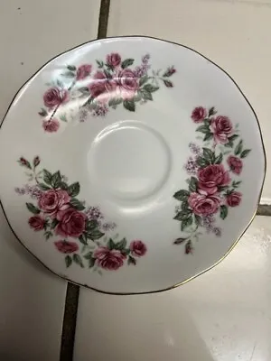 Fine Bone China England Saucer With Queen Anne Roses Design • $0.99