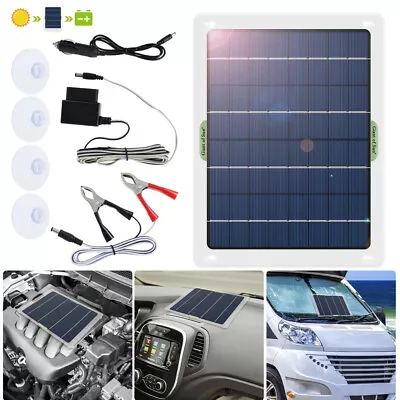 30W Solar Panel 12V Trickle Charger Battery Charger Kit Maintainer Boat Car RV • $23.99