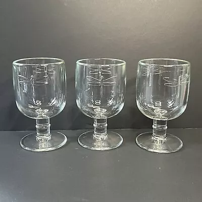 Set Of 3 La Rochere Dragonfly Glass Goblets Made In France • $21.95