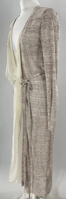 £24.99 • Buy Guess Designer Linen Blend Maxi Wrap Long Cardigan Top Uk 6 Ruffle Front Vgc #T3