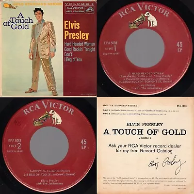 UNPLYD?  MAROON  Elvis Presley   A Touch Of Gold Volume 1   RCA Victor EPA-5088 • $230