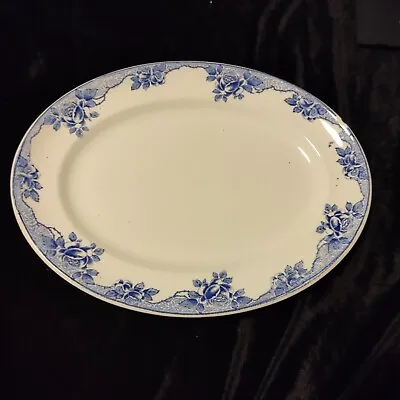 £4.99 • Buy Antique, Blue & White, Britannia Pottery Glasgow, 12  Oval Plate 'Posy'