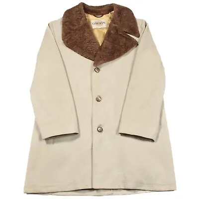 70s Vintage GRAIS Coat | Large | Overcoat Retro Faux Fur Collar 1970s 35AC • £62.99