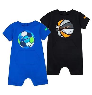 £10.99 • Buy Boys Nike Cotton Crew Short Sleeve First Romper Sizes Age From 0 To 12 Mnth