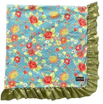 MATILDA JANE No Reservations Wish You Were Here Floral Blanket With Ruffles • $54.95