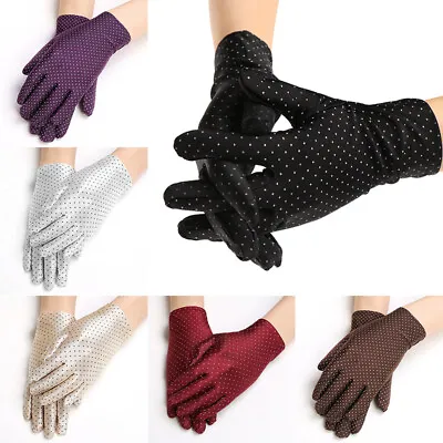 £2.95 • Buy Womens Summer Stretch Dot Gloves Outdoor Sun Protection Driving Costume Mittens